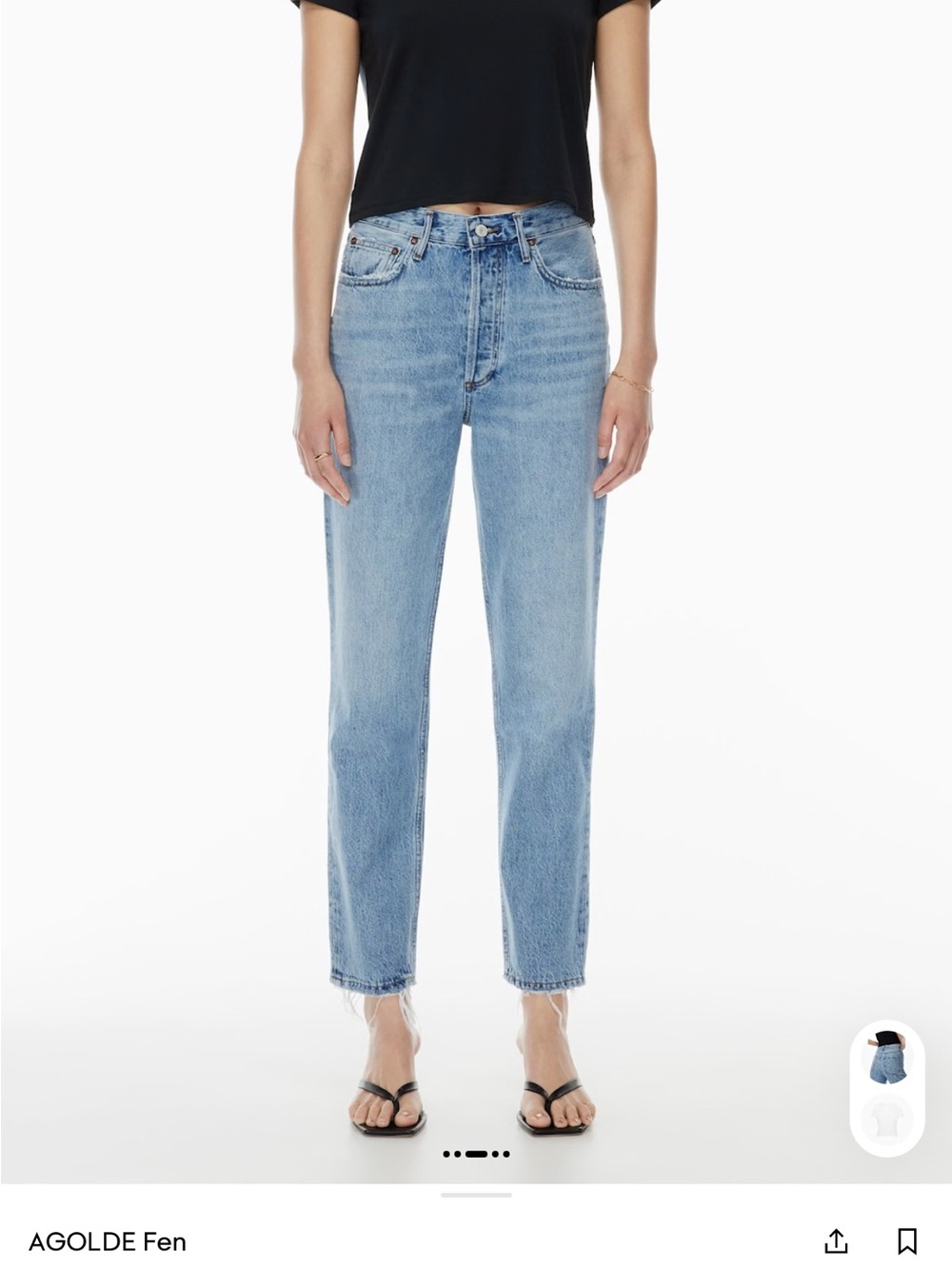Agolde Fen High-Rise Straight Jeans in Light Blue Denim